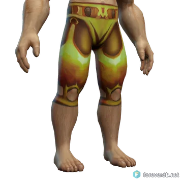 Triumphant Legplates worn by a human male, rendered from the Forever client