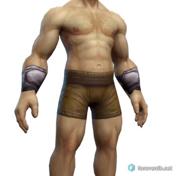 Chromite Bracers worn by a human male, rendered from the Forever client