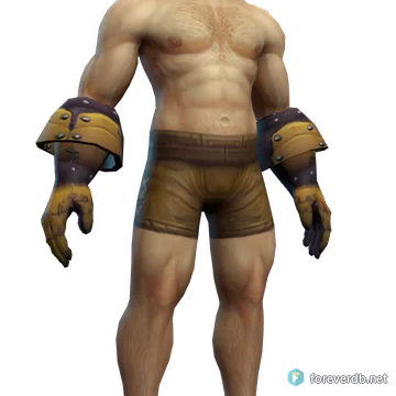 Valorous Gauntlets worn by a human male, rendered from the Forever client