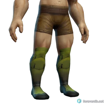 Heavy Lamellar Boots worn by a human male, rendered from the Forever client
