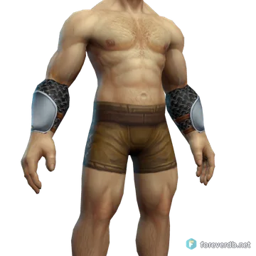 Overlord's Vambraces worn by a human male, rendered from the Forever client