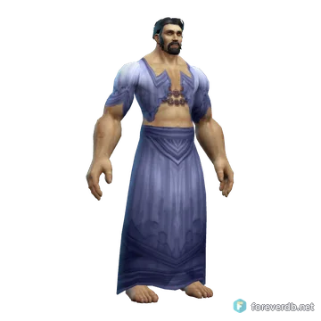 Acolyte's Sacrificial Robes worn by a human male, rendered from the Forever client