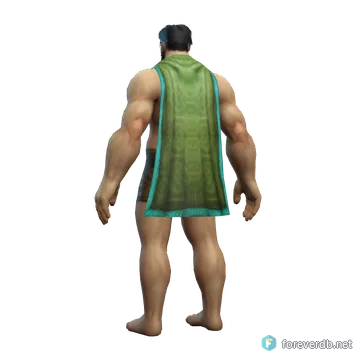 Soft Willow Cape worn by a human male, rendered from the Forever client