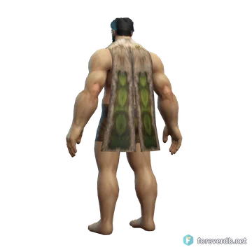 Indomitable Cloak worn by a human male, rendered from the Forever client