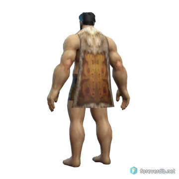 Scorpashi Cape worn by a human male, rendered from the Forever client