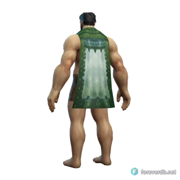 Jadefire Cloak worn by a human male, rendered from the Forever client