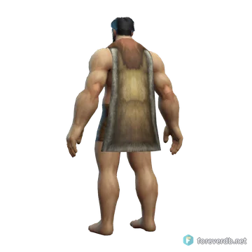 Bristlebark Cape worn by a human male, rendered from the Forever client