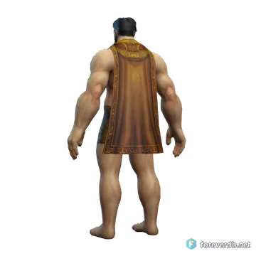 Mighty Cloak worn by a human male, rendered from the Forever client