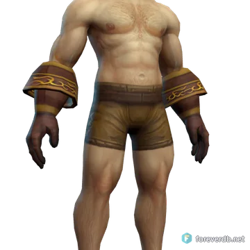 Mighty Gauntlets worn by a human male, rendered from the Forever client