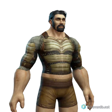 Banded Armor worn by a human male, rendered from the Forever client