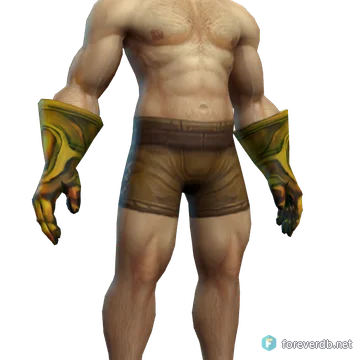Glorious Gauntlets worn by a human male, rendered from the Forever client