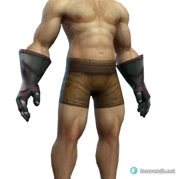 Saltstone Gauntlets worn by a human male, rendered from the Forever client
