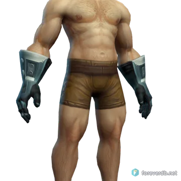 Heroic Gauntlets worn by a human male, rendered from the Forever client