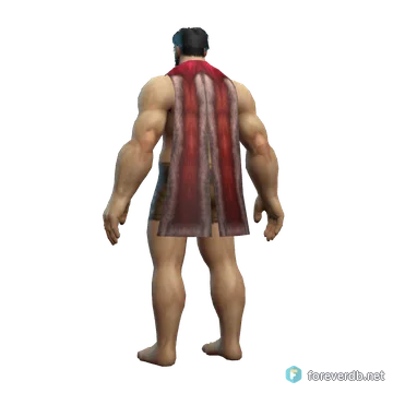 Wolf Rider's Cloak worn by a human male, rendered from the Forever client