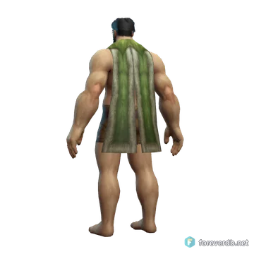 Wrangler's Cloak worn by a human male, rendered from the Forever client
