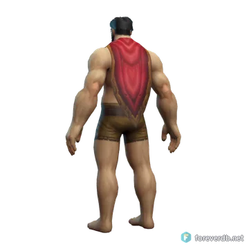 Buccaneer's Cape worn by a human male, rendered from the Forever client