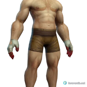 Miner's Workgloves worn by a human male, rendered from the Forever client