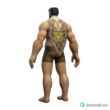 Battered Cloak worn by a human male, rendered from the Forever client