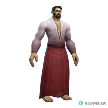Buccaneer's Robes worn by a human male, rendered from the Forever client