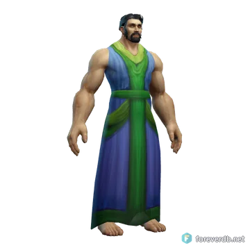 Woodland Robes worn by a human male, rendered from the Forever client