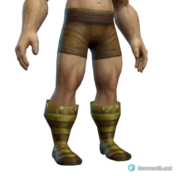 Boots of Zua'tec worn by a human male, rendered from the Forever client