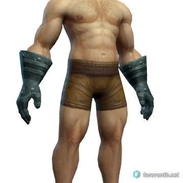 Sandspire Gloves worn by a human male, rendered from the Forever client