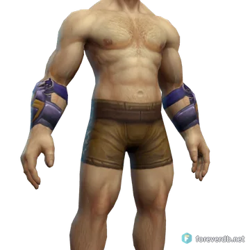 Runesteel Vambraces worn by a human male, rendered from the Forever client