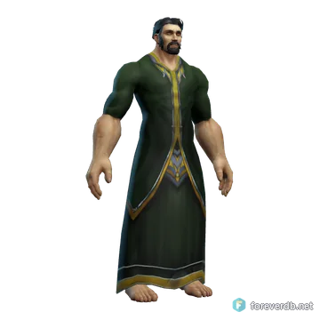 Conjurer's Robe worn by a human male, rendered from the Forever client