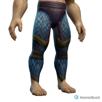 Windrunner Legguards worn by a human male, rendered from the Forever client