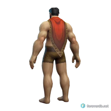 Brilliant Red Cloak worn by a human male, rendered from the Forever client