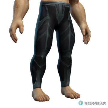 Direwing Legguards worn by a human male, rendered from the Forever client