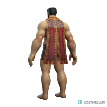 Emberscale Cape worn by a human male, rendered from the Forever client