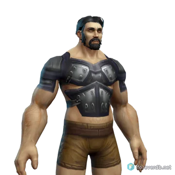 Thick Obsidian Breastplate worn by a human male, rendered from the Forever client