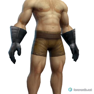 Bonefist Gauntlets worn by a human male, rendered from the Forever client