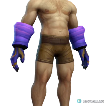 Gloves of the Immortal worn by a human male, rendered from the Forever client