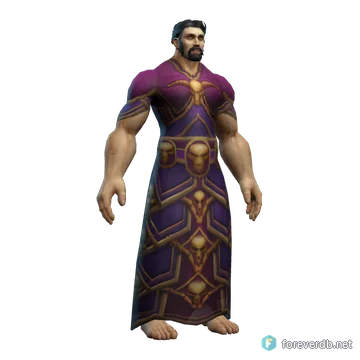 Dreadmist Robe worn by a human male, rendered from the Forever client