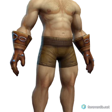 Wanderer's Gloves worn by a human male, rendered from the Forever client