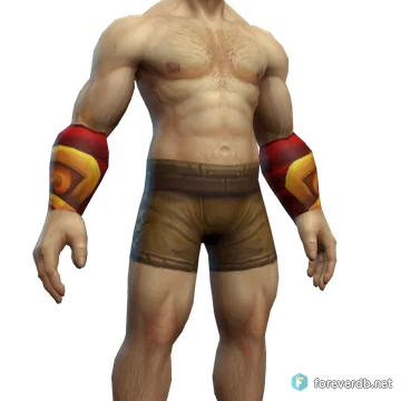 Lightforge Bracers worn by a human male, rendered from the Forever client
