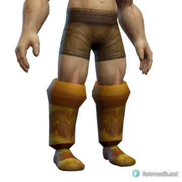 Knight-Lieutenant's Lamellar Sabatons worn by a human male, rendered from the Forever client