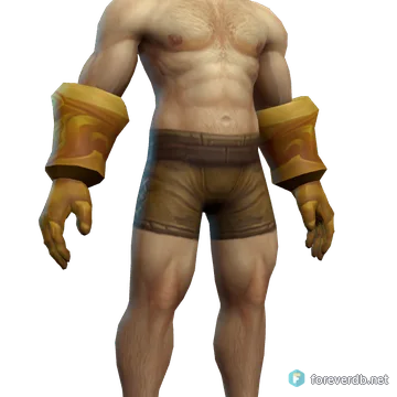 Knight-Lieutenant's Lamellar Gauntlets worn by a human male, rendered from the Forever client