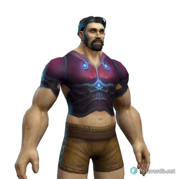 Field Marshal's Dragonhide Breastplate worn by a human male, rendered from the Forever client
