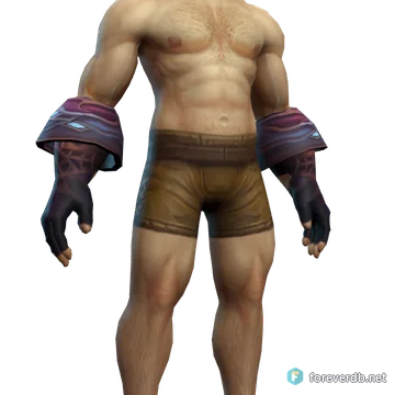 Knight-Lieutenant's Leather Gauntlets worn by a human male, rendered from the Forever client