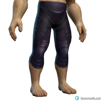 Legionnaire's Leather Legguards worn by a human male, rendered from the Forever client