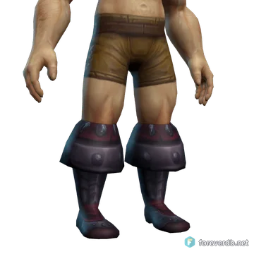 Blood Guard's Chain Boots worn by a human male, rendered from the Forever client