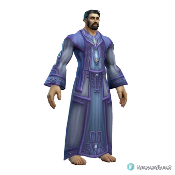 Devout Robe worn by a human male, rendered from the Forever client