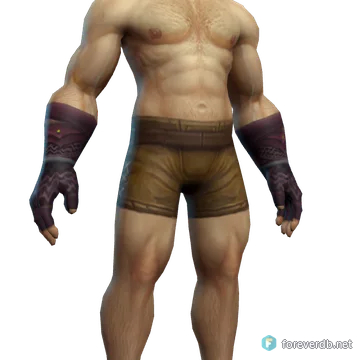 Rugged Mail Gloves worn by a human male, rendered from the Forever client