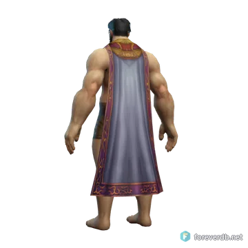 Cloak of Warding worn by a human male, rendered from the Forever client