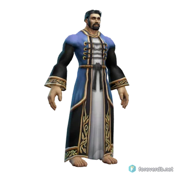 Darkwater Robes worn by a human male, rendered from the Forever client