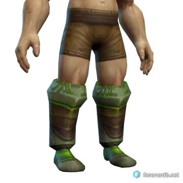 Knight-Lieutenant's Chain Boots worn by a human male, rendered from the Forever client