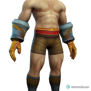 Radiant Gloves of the Dawn worn by a human male, rendered from the Forever client